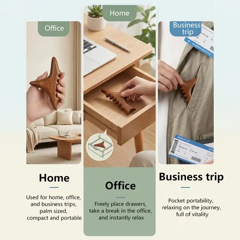* Triangular Bird Shark Shape Massage Stick Foot Gua Sha And Acupressure Tool Full-Body Meridian Trigger Point Relaxation Device