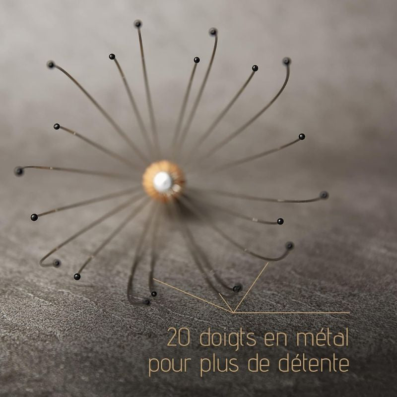 Masseur Crânien Manuel Araignée en Bois et Métal