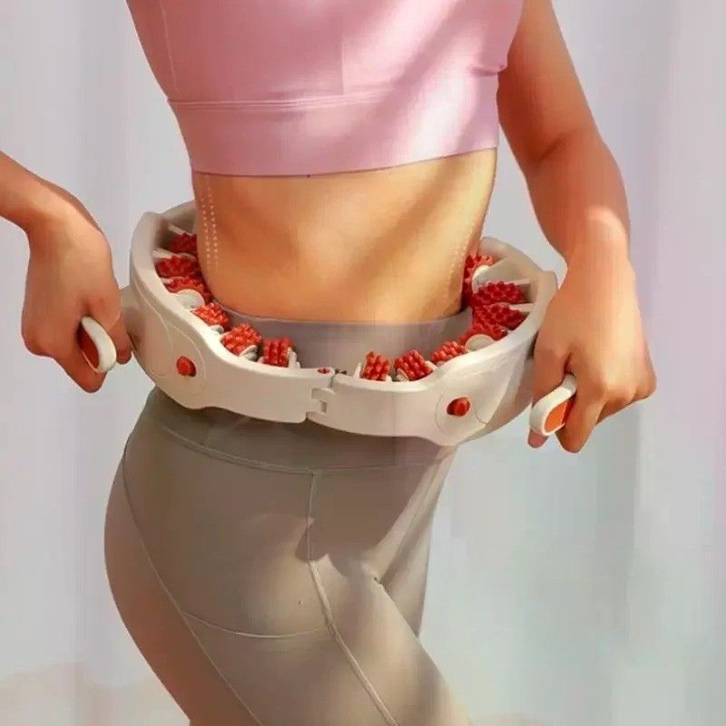 Masseur jambes à anneau utilisé autour de la taille pour un massage abdominal