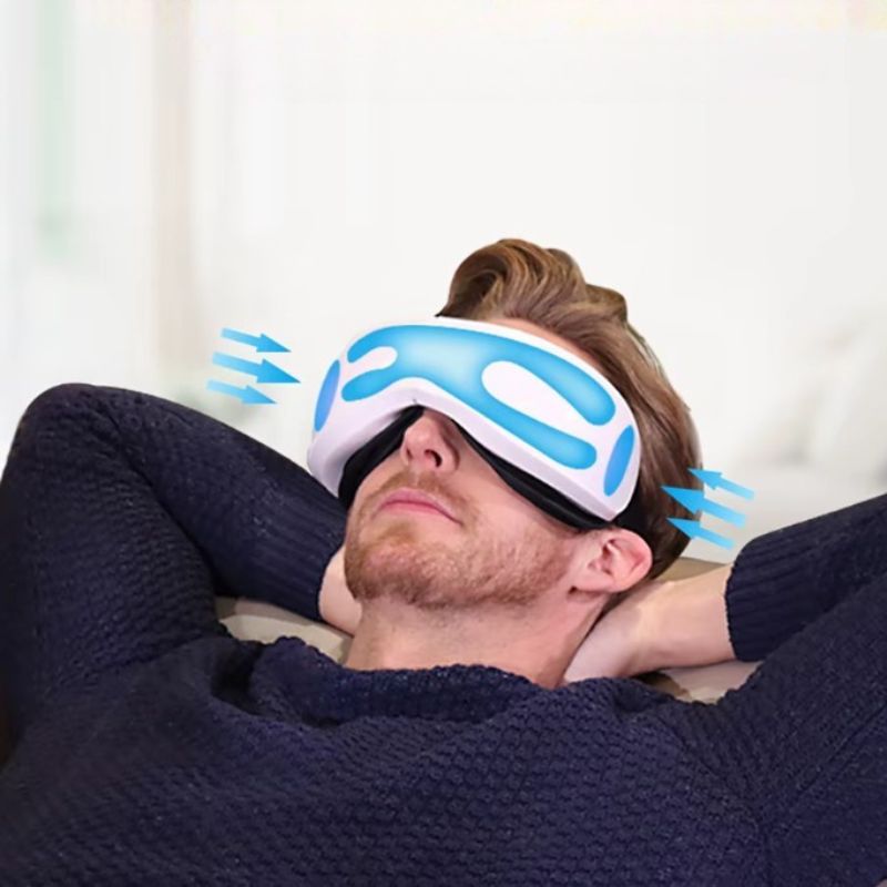 Illustration des zones de pression des coussins d'air autour des yeux et des tempes